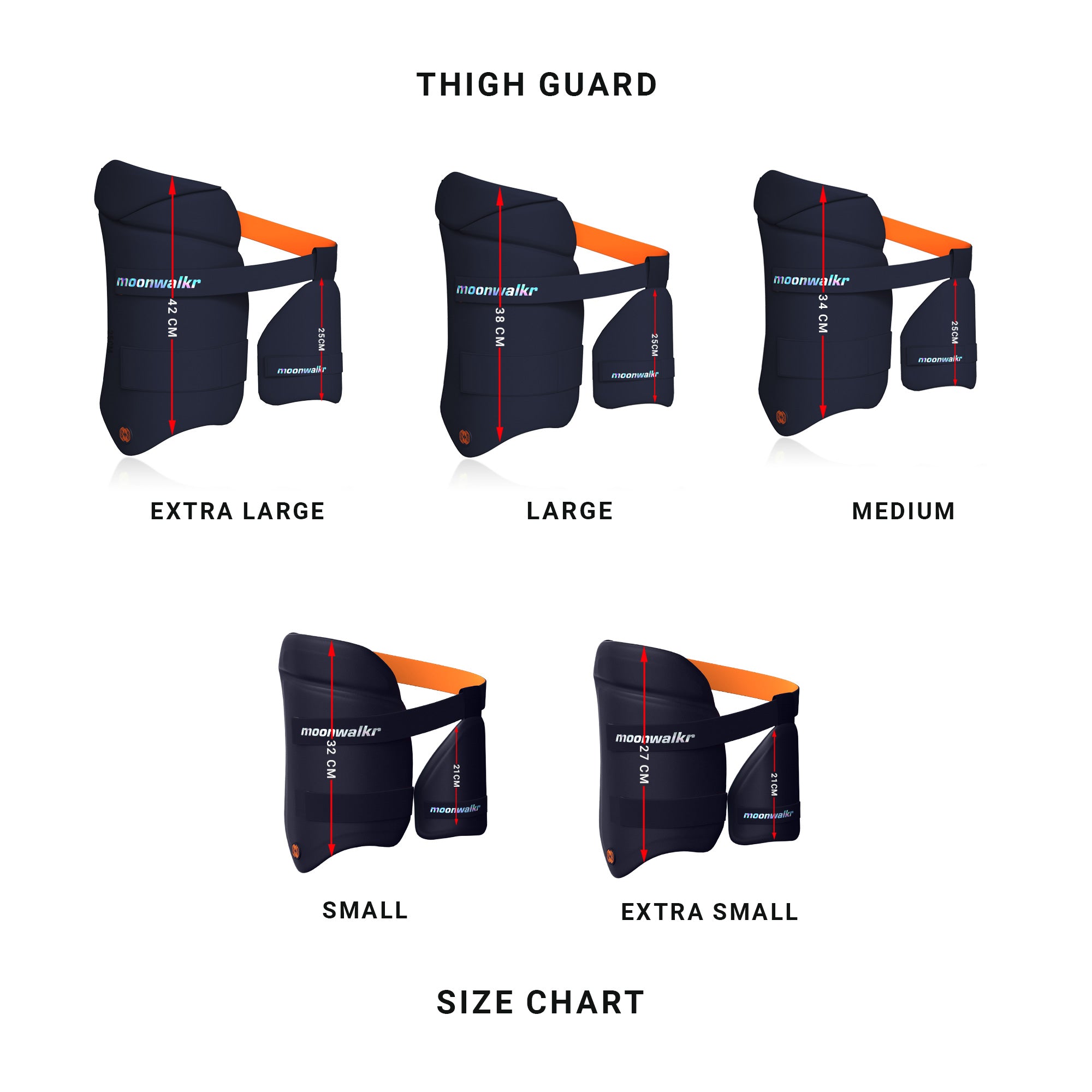 Blue thigh guard size chart moonwalkr