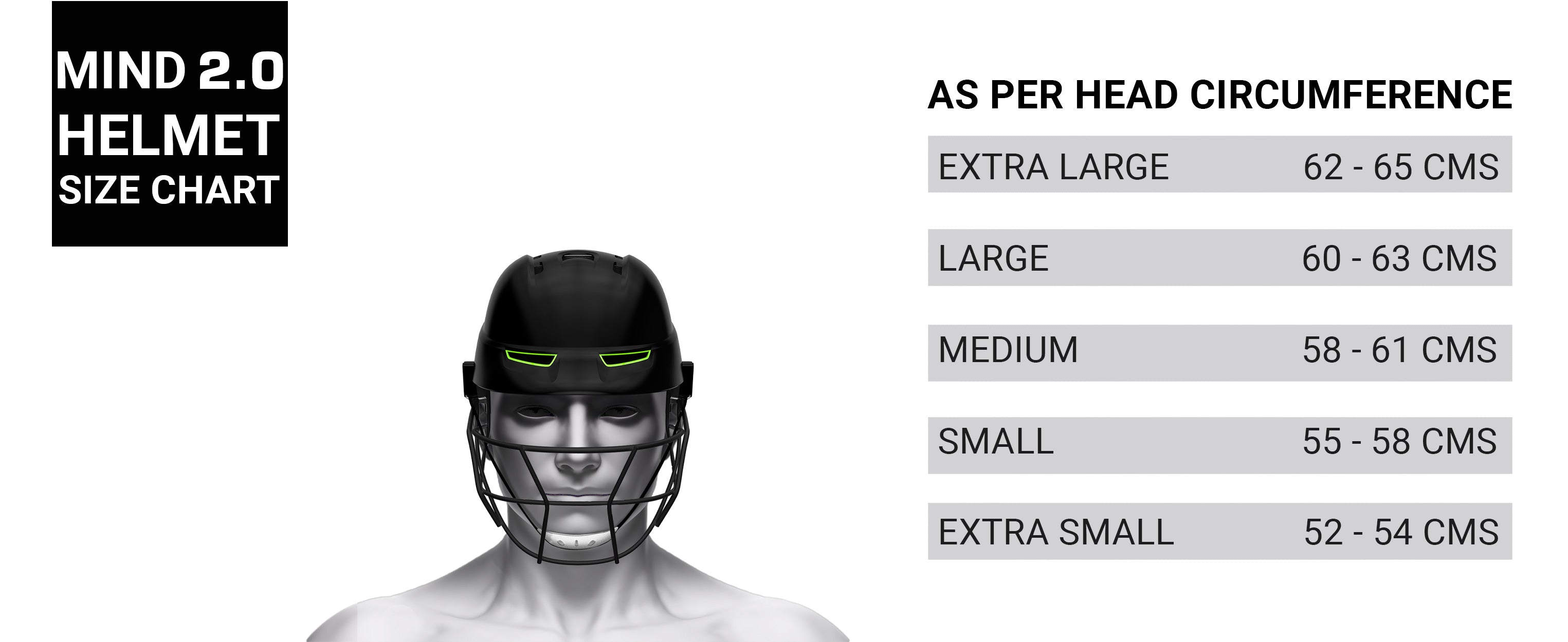 Mind Helmet 2.0 sizes