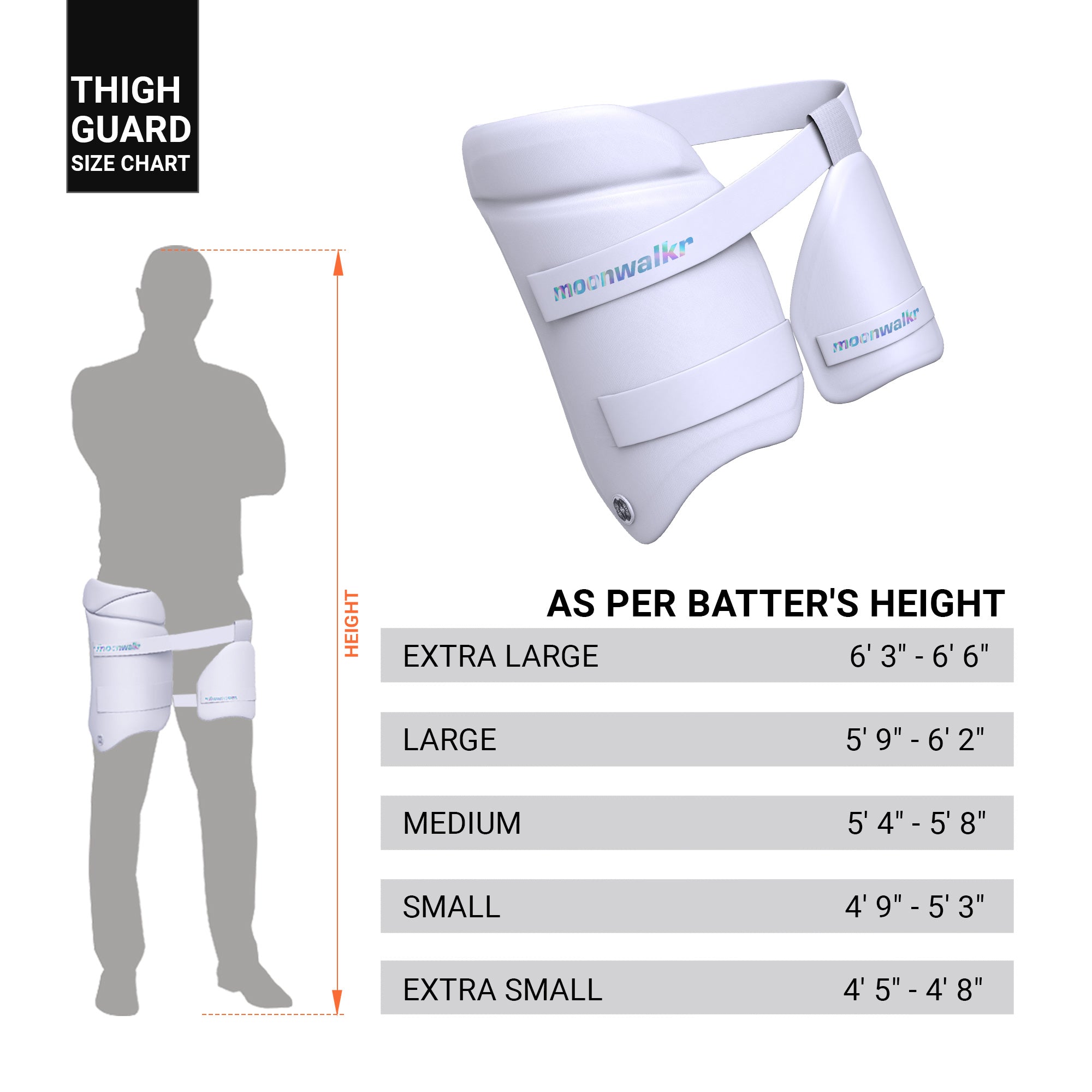 White thigh guard size chart moonwalkr