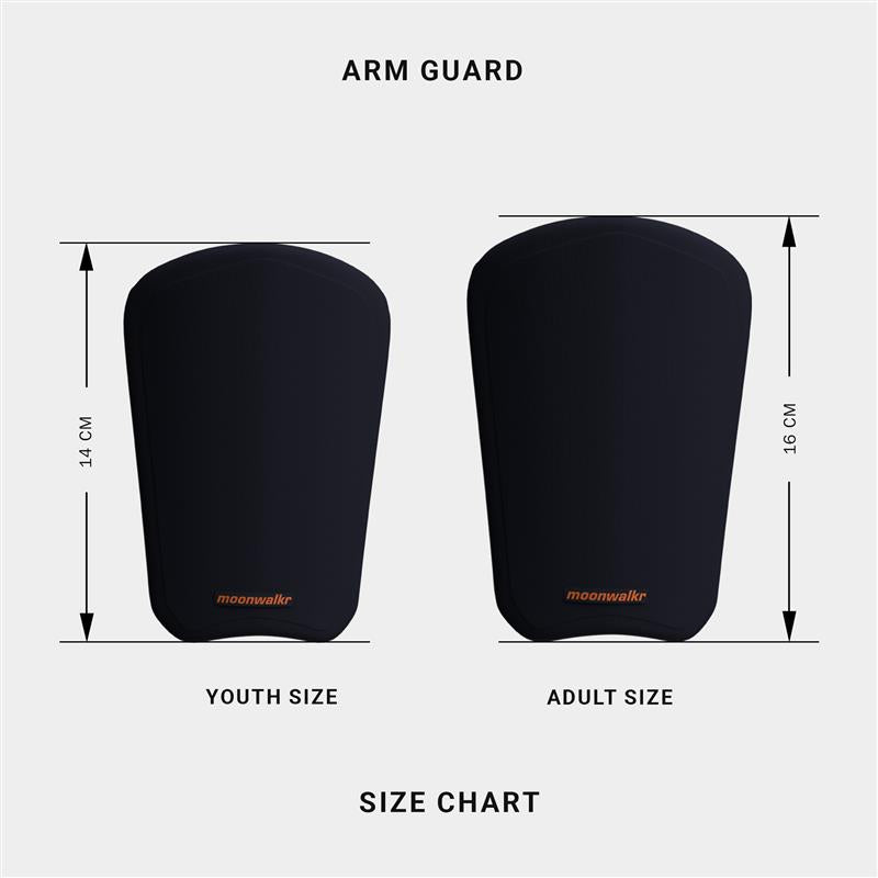 Blue arm guard size chart