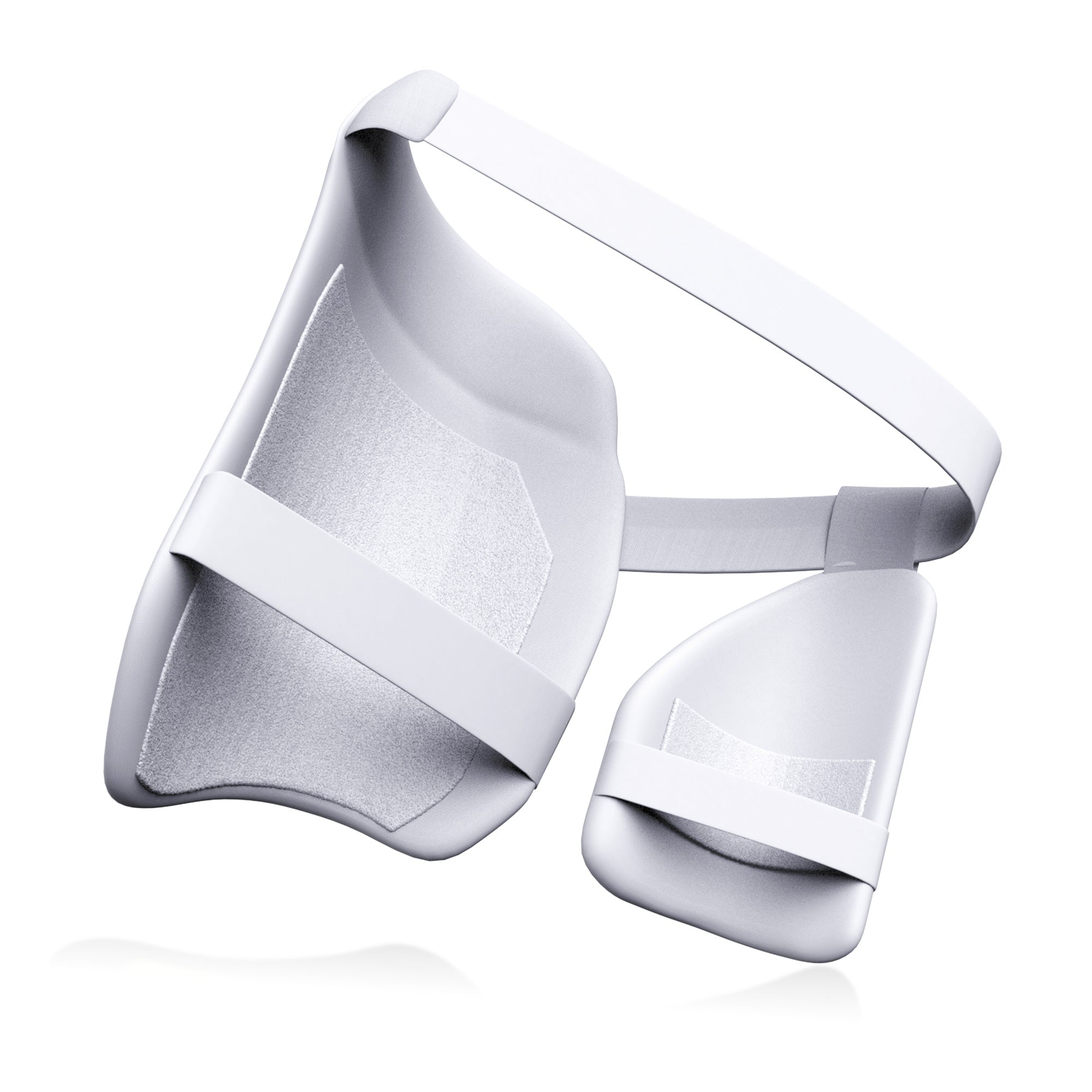White thigh guard cricker